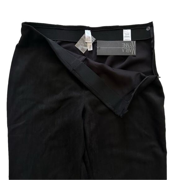 MarlaWynne Pants Black Faux Suede Stretch Side Zipper Straight Leg Pants 16 NEW - Picture 4 of 12